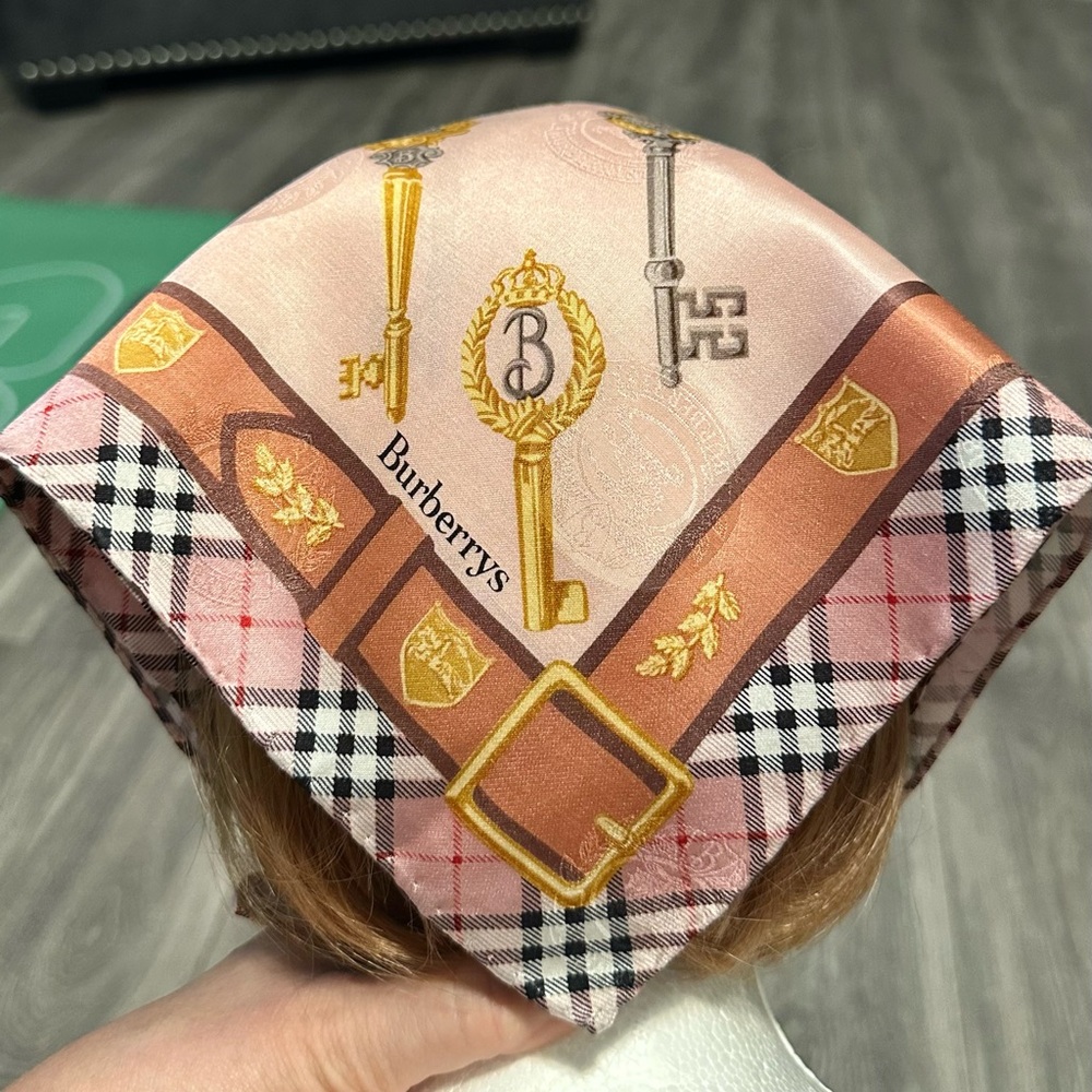 Burberry silk scarf very rare with hidden pattern comes with a free designer gif